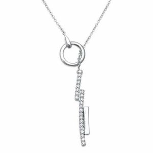 .13ct 14kt white gold modern trendy drop pendant